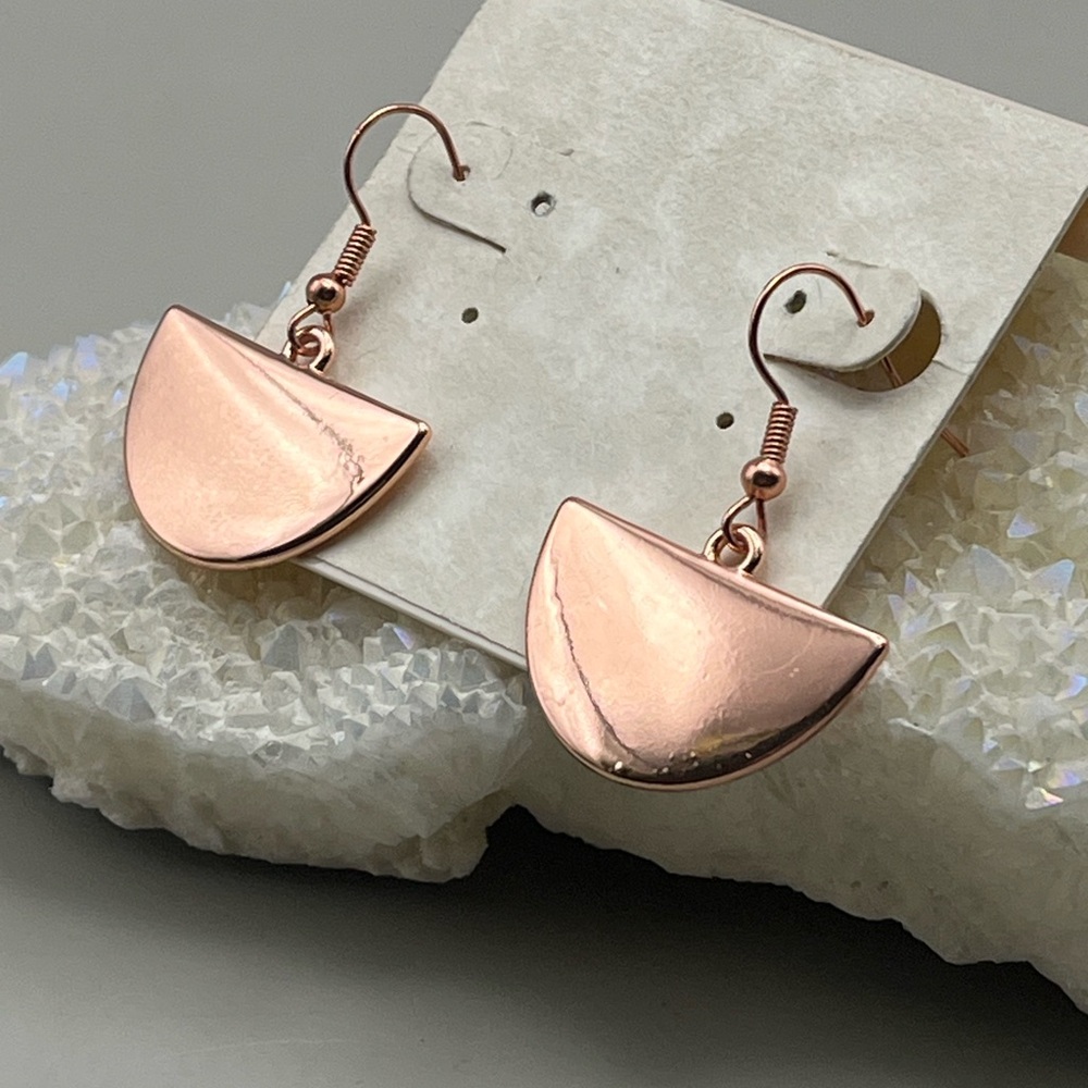 Rose Gold Half-Moon Earrings